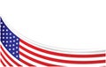 Abstract USA flag wave corner border banner. Royalty Free Stock Photo